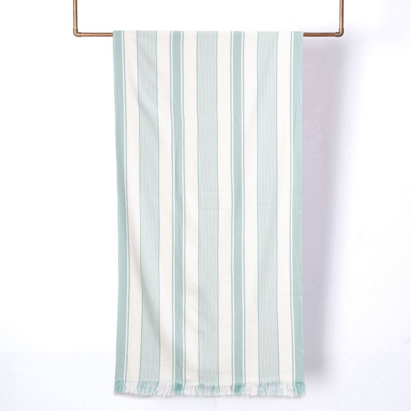 Toalla De Playa 80X160Cm Turca Rayas Celeste Blanco Mashini-1759420613731