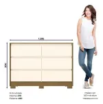 Comoda 6 Cajones Ravena Nature Off White Henn-1759762385289