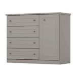 Comoda 4 Cajones + Puerta Americana Cinza Henn-1759762435789