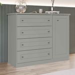 Comoda 4 Cajones + Puerta Americana Cinza Henn-1759762457304