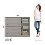 Comoda 4 Cajones + Puerta Americana Cinza Henn-1759762459550