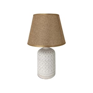 Lampara De Mesa 16" Pantalla Dorada Decore