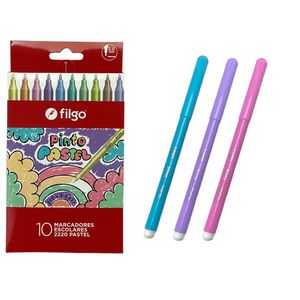 Lapiz Marcador 10 Unidades Pasteles Filgo