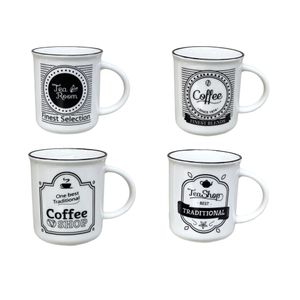 Taza 350Ml Ceramica Blanca Rainbows