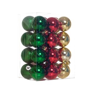 Esferas Navideñas 24 Unidades 4Cm Rojo Verde Dorado Miro