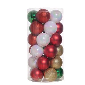 Esferas Navideñas 30 Unidades 6Cm Rojo Blanco Verde Miro