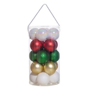 Esferas Navideñas 20 Unidades 8Cm Rojo Blanco Verde Miro