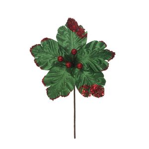 Flor De Navidad Verde Rojo 25X19Cm Miro