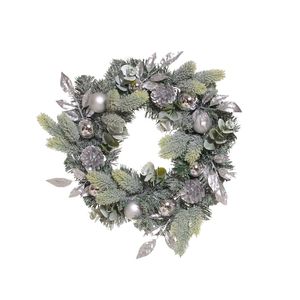 Corona De Navidad 45Cm Plateado Miro