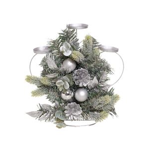 Candelabro Decorativo Navidad 38Cm Plateado Miro