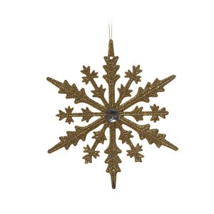 Adorno De Navidad Colgante Copo De Nieve Dorado 13X15Cm Miro