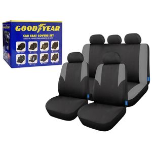 Cubre Asiento Para Auto 9 Piezas Negro/Gris Goodyear