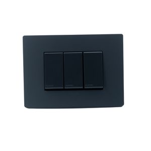 Interruptor Embutido Triple 9/32 16A Noir Mate S33 Sinthesi