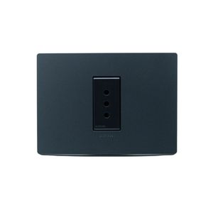 Enchufe Embutido Simple 2 Modulos +T 10A Noir Mate S33 Sinthesi