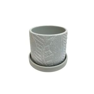 Macetero 12X10Cm Beige Rayas Blanca Life Art