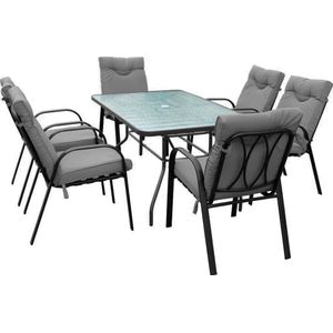 Juego Terraza Comedor 6 Personas Gris Bighouse