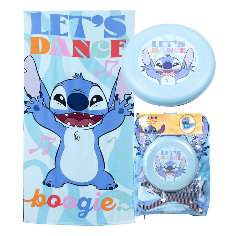 Toalla De Playa 70X140Cm + Frisbit Stitch Boggie Mashini-1761396655311