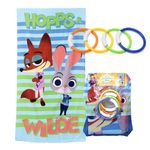 Toalla De Playa 70X140Cm + Tesoro Zootopia Hopps Mashini-1761397436506