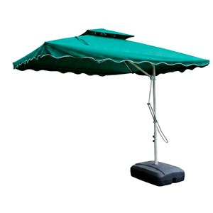 Quitasol Cuadrado Verde 2.5Mt Base Reforzada Y Ruedas Bighouse