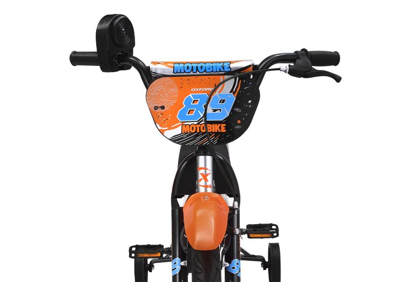 Bicicleta Aro 12 Infantil Motobike Plata Naranja Oxford-1762288658024
