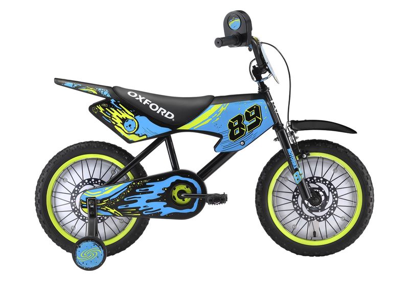 Bicicleta Aro 16 Infantil Motobike Negro Azul Oxford-1762288673933