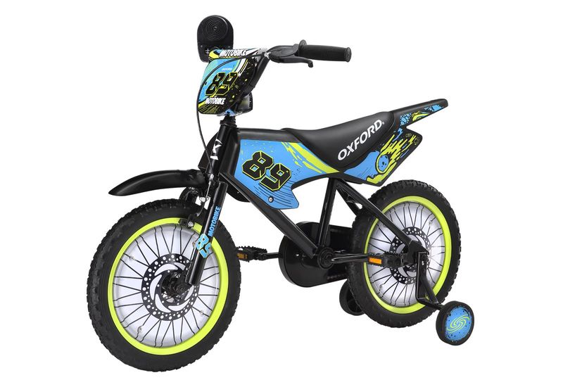 Bicicleta Aro 16 Infantil Motobike Negro Azul Oxford-1762288709233