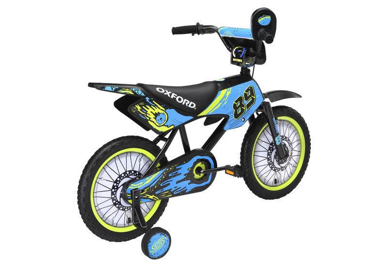 Bicicleta Aro 16 Infantil Motobike Negro Azul Oxford-1762288711757