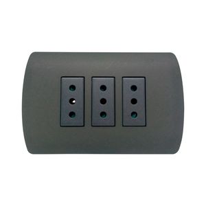 Enchufe Embutido Triple 2P+T 10A Noir Notti Mec