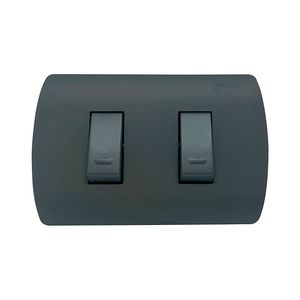 Interruptor Embutido Doble 9/15 10A Noir Notti Aris Pro Mate Mec