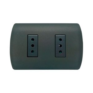 Enchufe Embutido Doble 2P+Tomacorriente 10A Noir Notti Mec