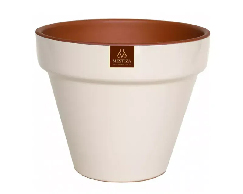 Macetero 23.5Cm Estandar Blanco Mestiza-1763567529052