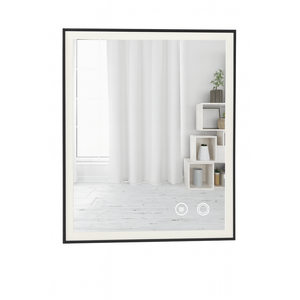 Espejo Con Luz 80X60Cm Marco Negro Taumm
