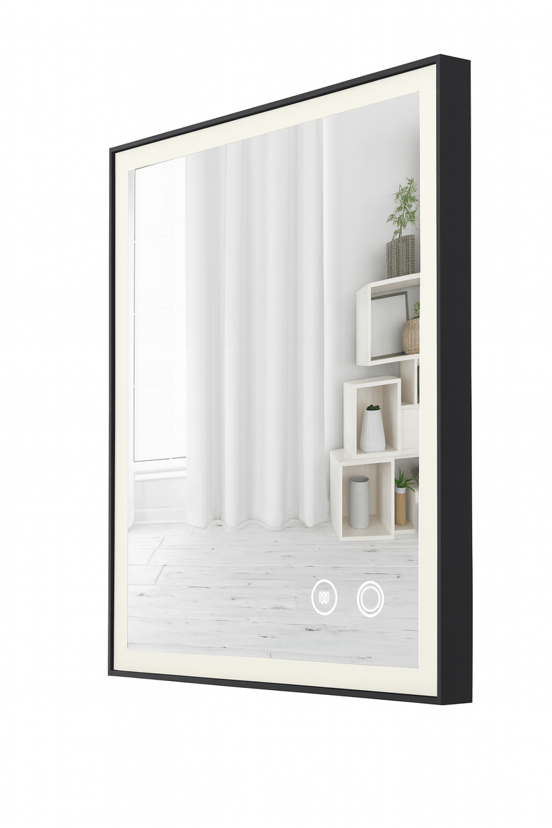 Espejo Con Luz 80X60Cm Marco Negro Taumm-1763573243906