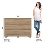 Comoda 6 Cajones Ravena Jequitiba Henn-1765814095679