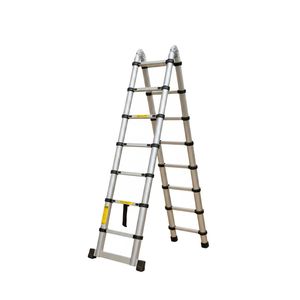 Escalera Telescopica 2X8 Peldaños Aluminio 5Mt Carga 150Kg Cerram