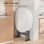 Mesa Plegable Redonda Blanca 80X74Cm Casa Viva-1767700882370