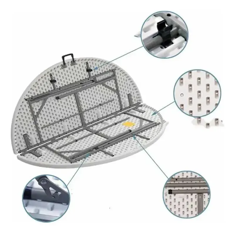 Mesa Plegable Redonda 1.22Mt Base Dividida Casa Viva-1767701004701