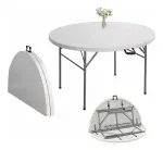 Mesa Plegable Redonda 1.22Mt Base Dividida Casa Viva-1767701007878