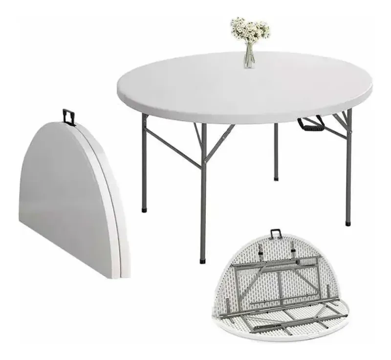 Mesa Plegable Redonda 1.22Mt Base Dividida Casa Viva-1767701007878