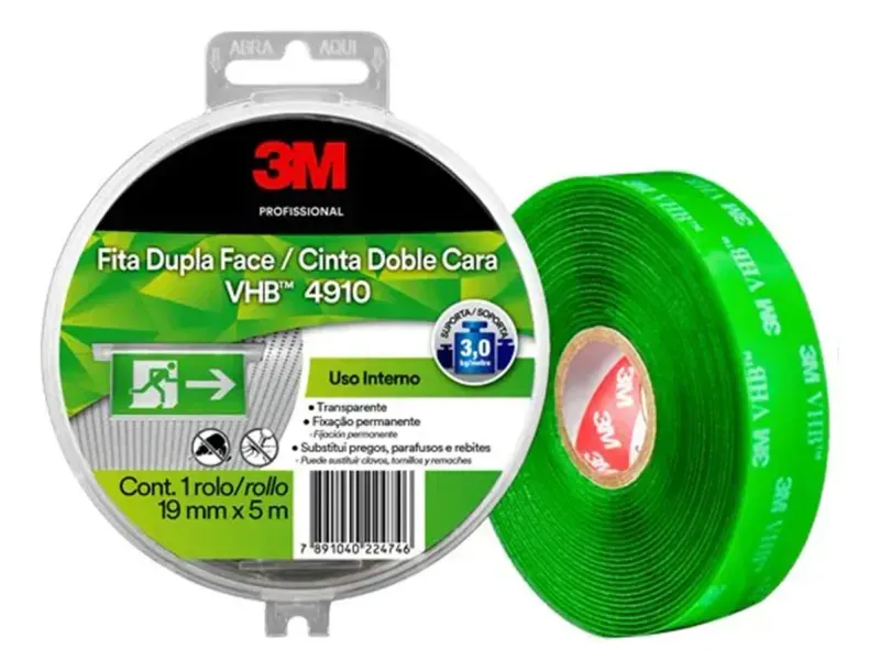 Cinta Doble Contacto Verde 19Mm x 5Mts VHB4910 3M-1767734068742