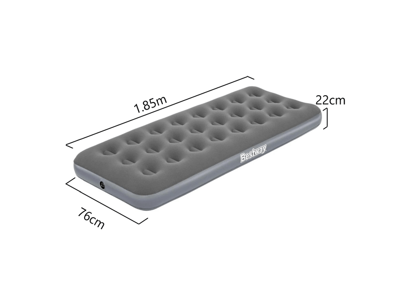 Colchon Inflable 1 Plaza 185X76X22Cm Gris Deluxe Bestway-1767900692523