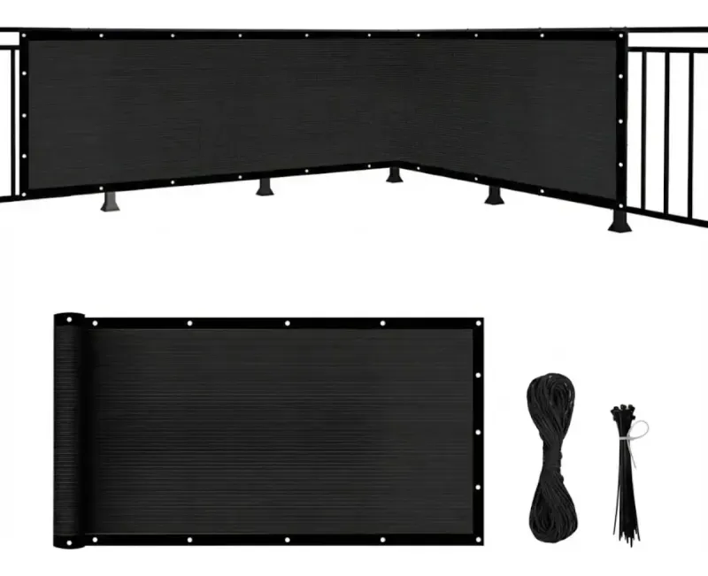 Malla Raschel Negra Con Ojetillos 90% Sombra 1X5 Metros Cierre Perimetral -1768225609173