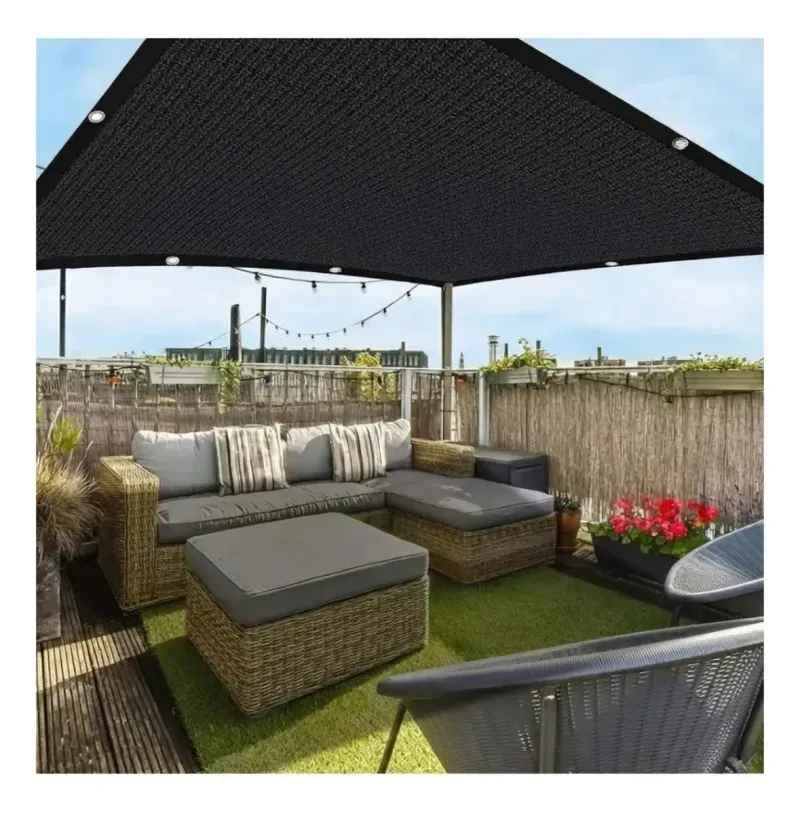 Malla Raschel Negra Con Ojetillos 90% Sombra 2X5 Metros Cierre Perimetral-1768225728305