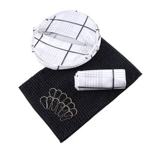 Cortina De Baño Set 4 En 1 Piso De Baño  Cesta De Ropa Y 12 Ganchos Toco Mashini