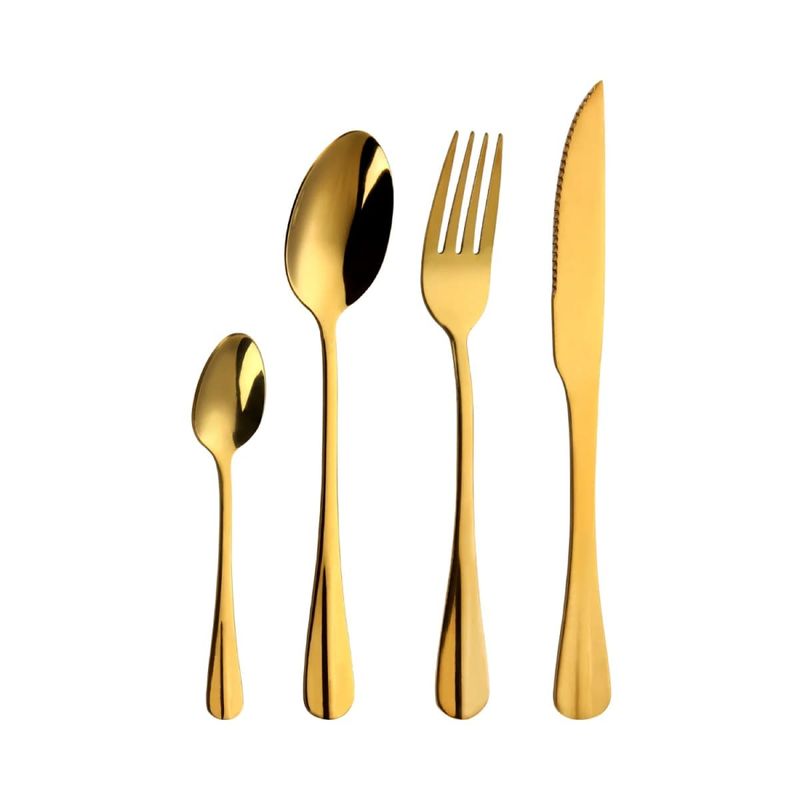 Cubiertos 24 Piezas Capri Gold Acero Inoxidable Kw-1768593003406