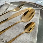 Cubiertos 24 Piezas Capri Gold Acero Inoxidable Kw-1768593017176