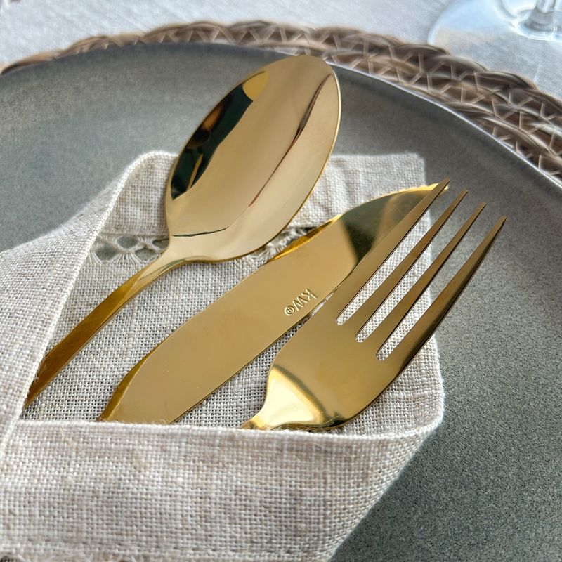 Cubiertos 24 Piezas Capri Gold Acero Inoxidable Kw-1768593022346