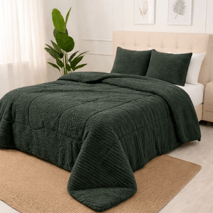 Plumon King Corduroy Coral Sherpa Verde Mashini