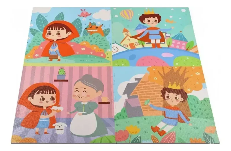 Alfombra Antigolpe Bebe 60X60X0.9Cm Goma Eva 4 Piezas Caperucita Roja Bighouse-1769714264818