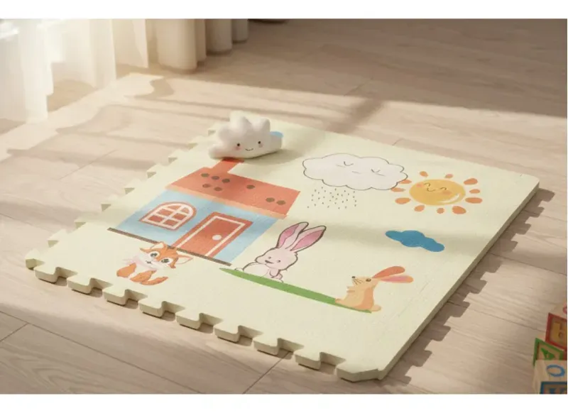 Alfombra Antigolpe Bebe 60X60X0.9Cm Goma Eva 4 Piezas Jirafa Bighouse-1769714345917